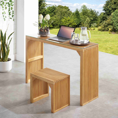 Pine Dining Bench And Table, Indoor Wood Bench For Entryway,Living Room,Kitchen And Bedroom Table And Bench Set (Bench & Table) Small Tempered Glass Included