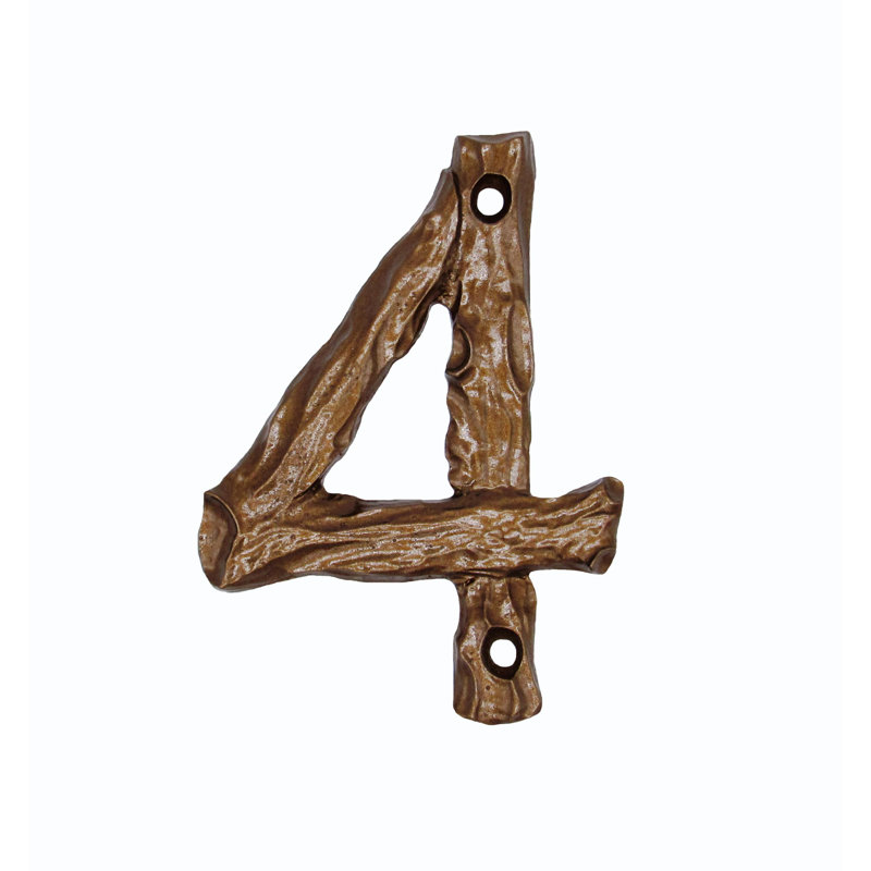 Numéro de maison de 4 po, 4, Bronze luxueux