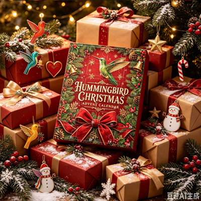 Advent Calendar 2026 Decorative Calendar for Hummingbirds for Christmas A Total Of 24 Birds Of All Types Used To Add Festive and Seas