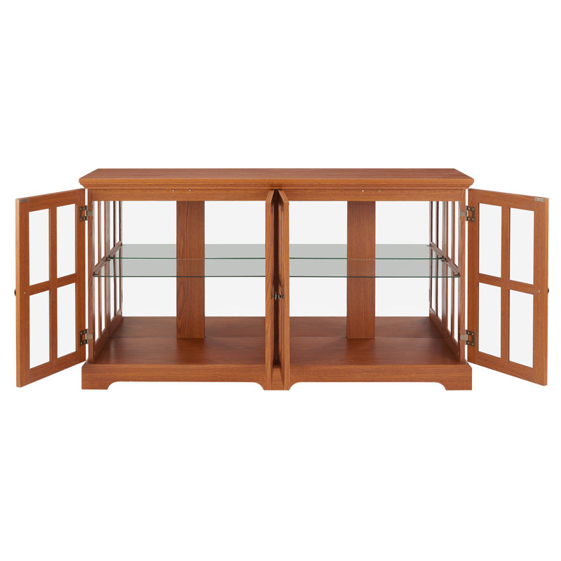 Buffet de 59 po de largeur avec portes en verre, Chêne