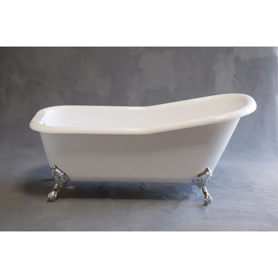 Baignoire sur pattes en acrylique avec pattes à fixation sur le comptoir 66 po The Folsom par Strom Living