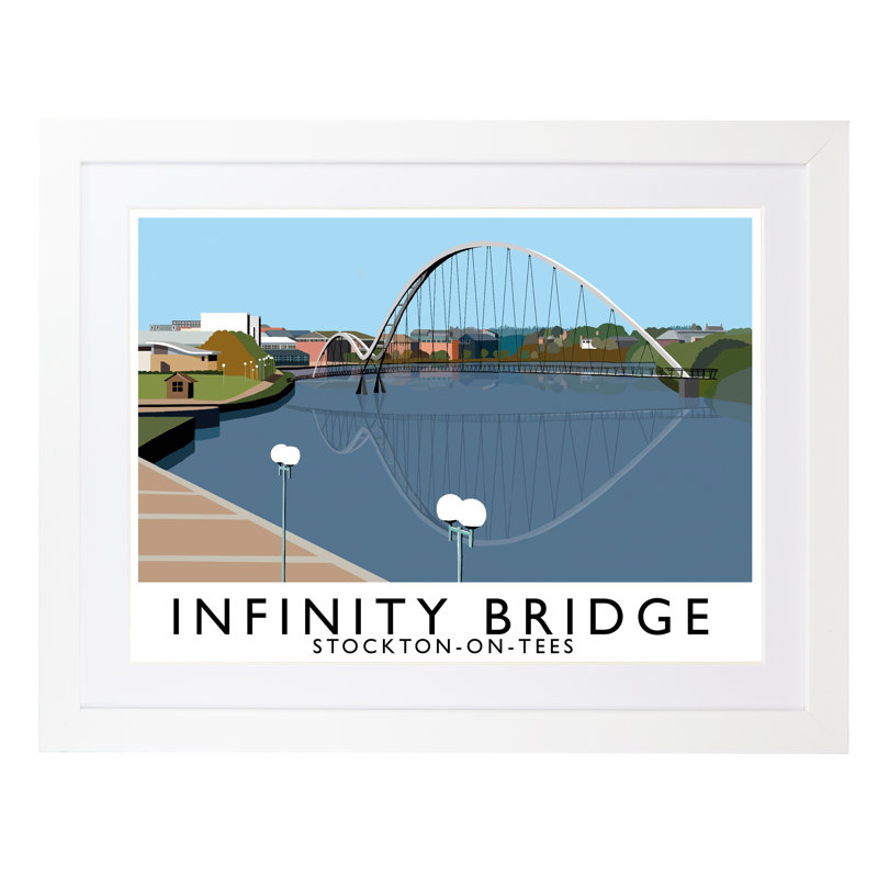 Infinity Bridge 2 by Richard O'Neil - Print, 44 cm H x 54 cm W x 2.2 cm D, White Wood Frame