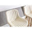 Lot de 2 tabourets de bar de 76 cm (30 pouces), tabouret de comptoir en velours crème, pieds dorés, repose-pieds, rembourrage en mousse, deux chaises longues en tissu, pieds et