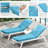 2-Piece Outdoor Chaise Lounge Chair Cushion, 80"X26"X4"-2621442
