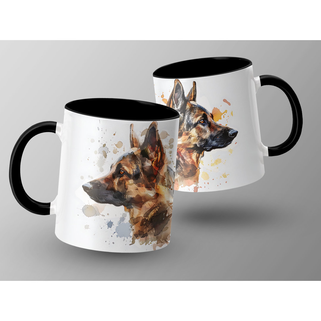 German Shepherd Watercolor Design 11oz Coffee Mug