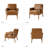 Arhiana Faux Leather Armchair with Solid Wood Legs-737644923