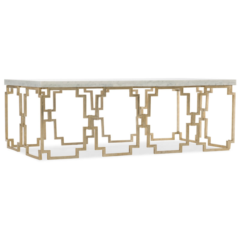 Table basse Evermore, Blanc, Or