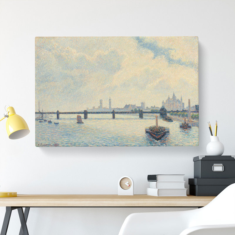 Charing Cross Bridge, London by Camille Pissarro - Wrapped Canvas Painting, 40cm H x 60cm W x 3cm D