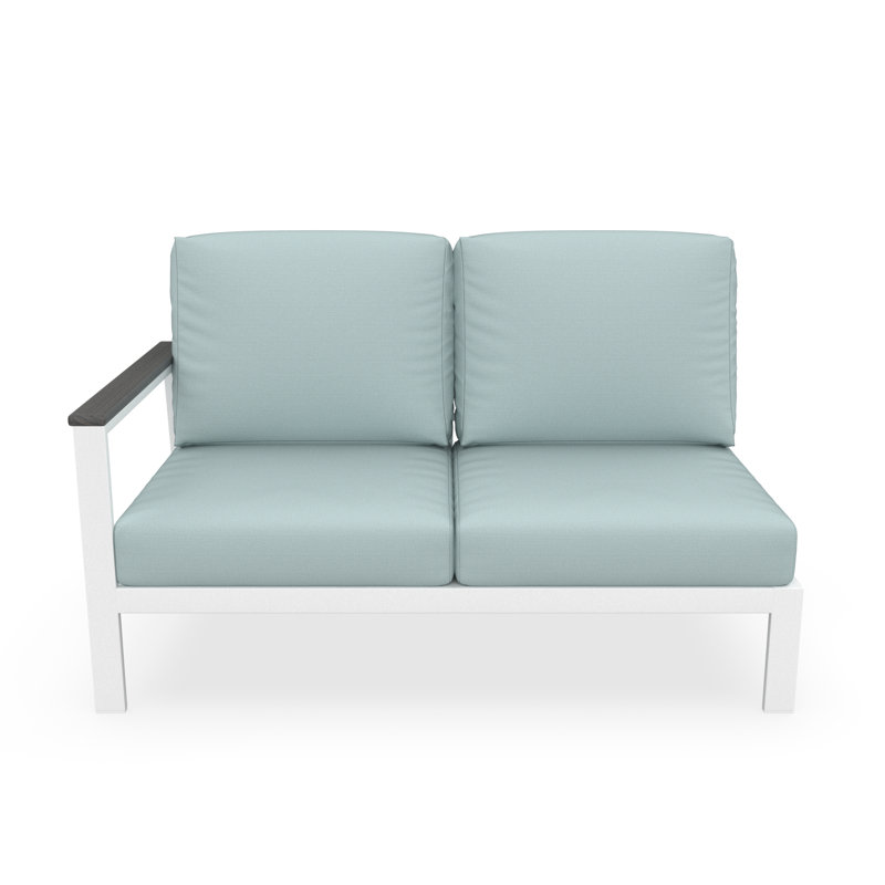 Causeuse modulaire d'extérieur gauche avec coussins Sunbrella, Orienté à gauche (vu de face), Bliss Dew