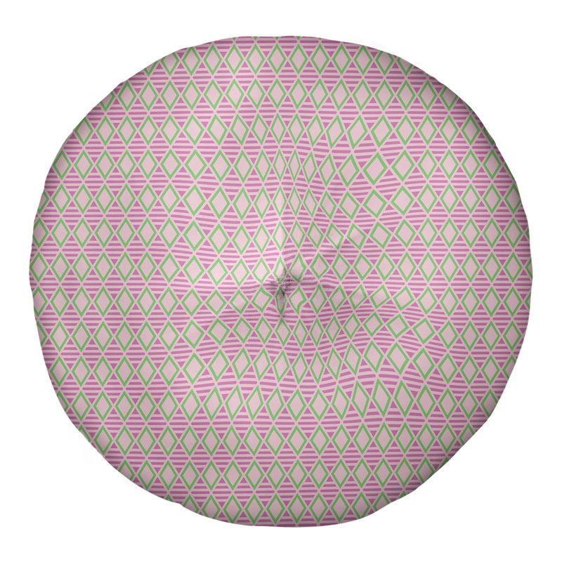 Coussin de sol Katelyn Elizabeth, 26 po x 26 po, Rose / Vert