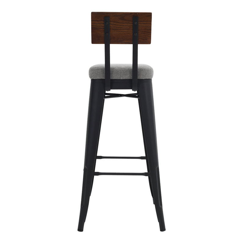 Thornaby Upholstered Counter Stool with Metal Frame, Grey