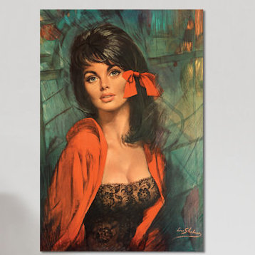« melanie », impression sur toile, H 40 po x l 26 po x P 1,5 po, Toile tendue, Pas de tapis