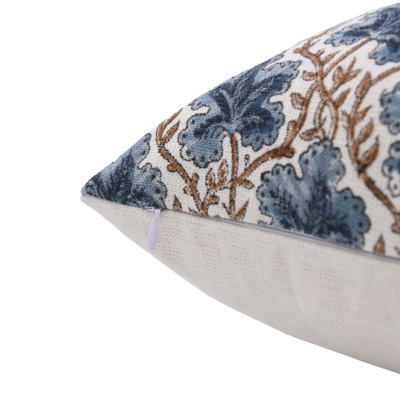 Fabdivine pushp samita Block Printed Cotton Cushion Cover Artisan Handmade Boho Décor- 20x20 Inch, 20" x 20"