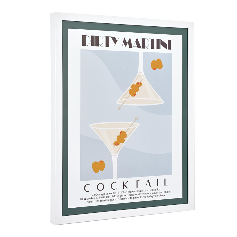 Trinx Tipsy Framed Dirty Martini Cocktail Poster