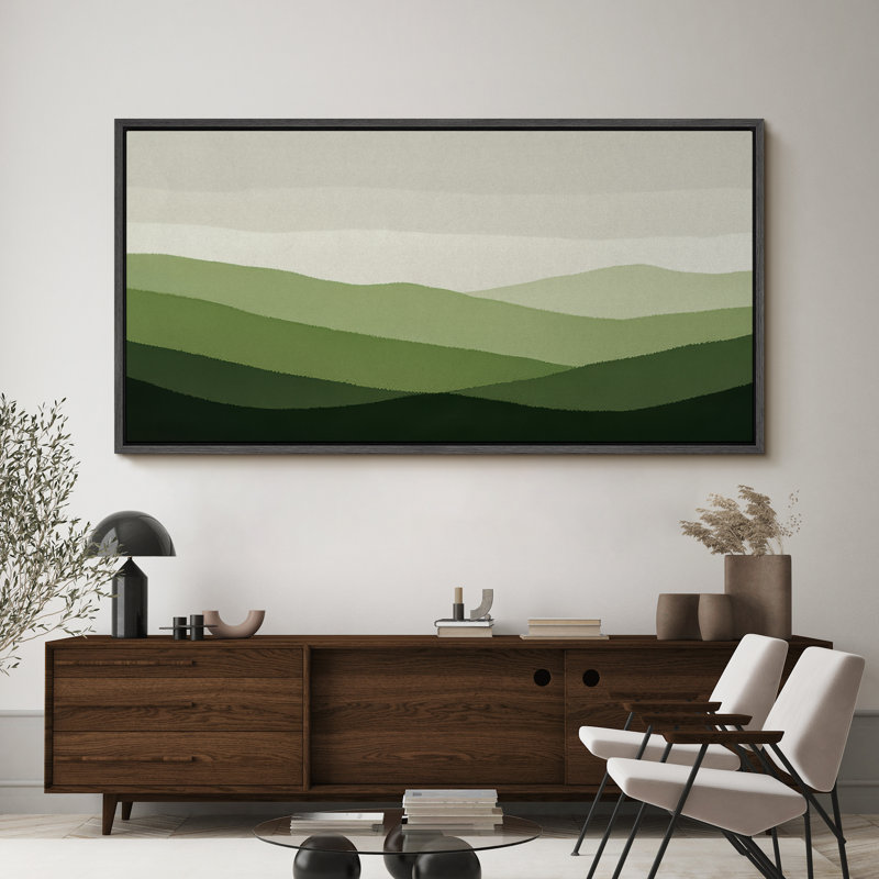 Grande impression sur toile encadrée, impression de paysage abstrait neutre pour décoration murale moderne minimaliste, Noir