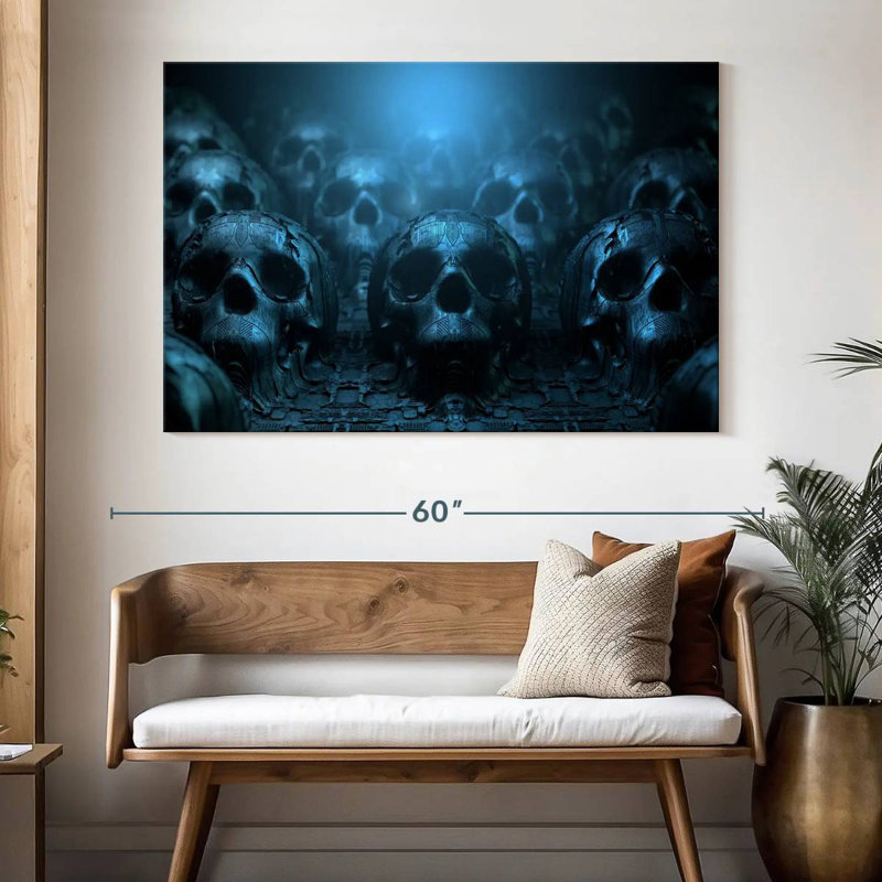 Kerner Eerie Human Skulls, 34" H x 51" W
