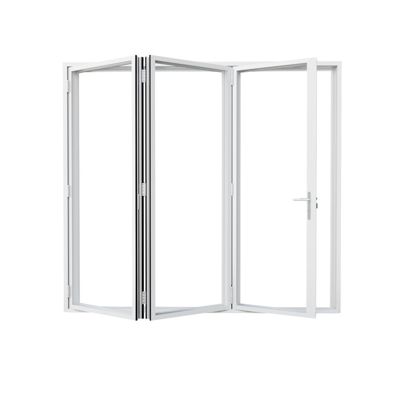 Porte de patio pliante en aluminium blanc pliable double en aluminium trempé à gauche 96 po x H 80 po 3 + 0