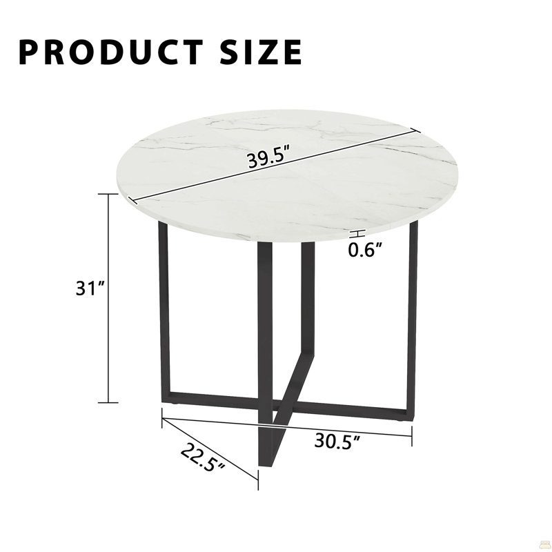 Table de salle à manger en bois, White/Black