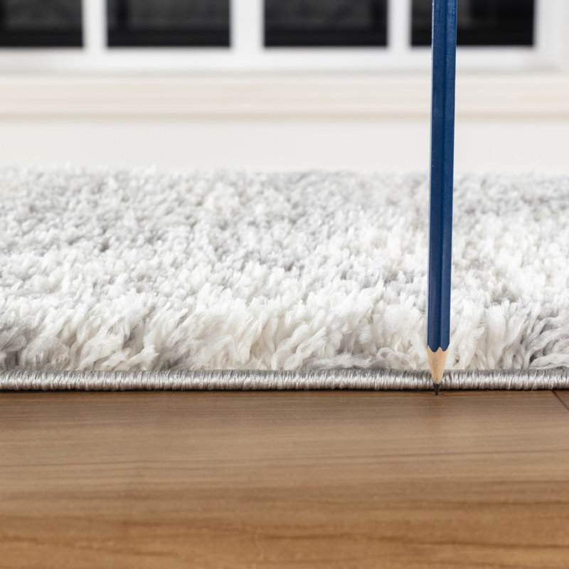 Tapis gris à poils longs, 5 pi 3 po X 7 pi., Poils de 1,17 po, teint, rehausse l'attrait de la maison, tapis fabriqué en Turquie, 5,25 po, confortable pour le salon