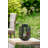 8.9X8.9X11.4" Black Bamboo Lantern With White LED Candle-55182097