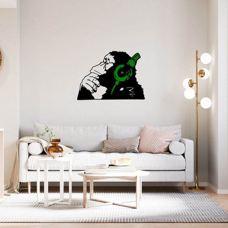 Wall Decor on Metal, Black/Green