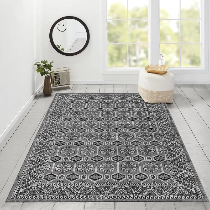 Luxury Floral Large Traditional Rugs Bedroom Living Room Hallway Door Mat, Rectangle 60 x 110 cm
