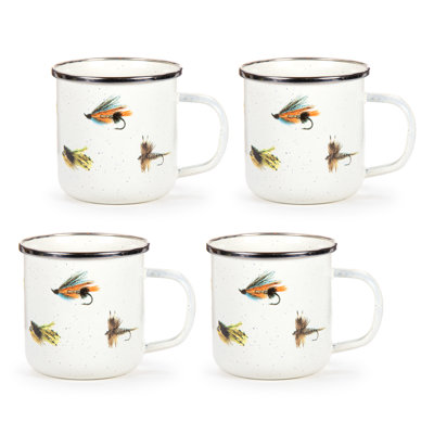 Set of 4 Fishing Fly Grande Mugs