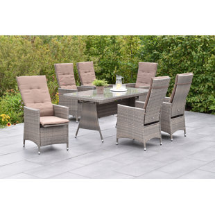 Valencia 6 - Person Patio Dining Set with Rectangular Table , Cushions Included