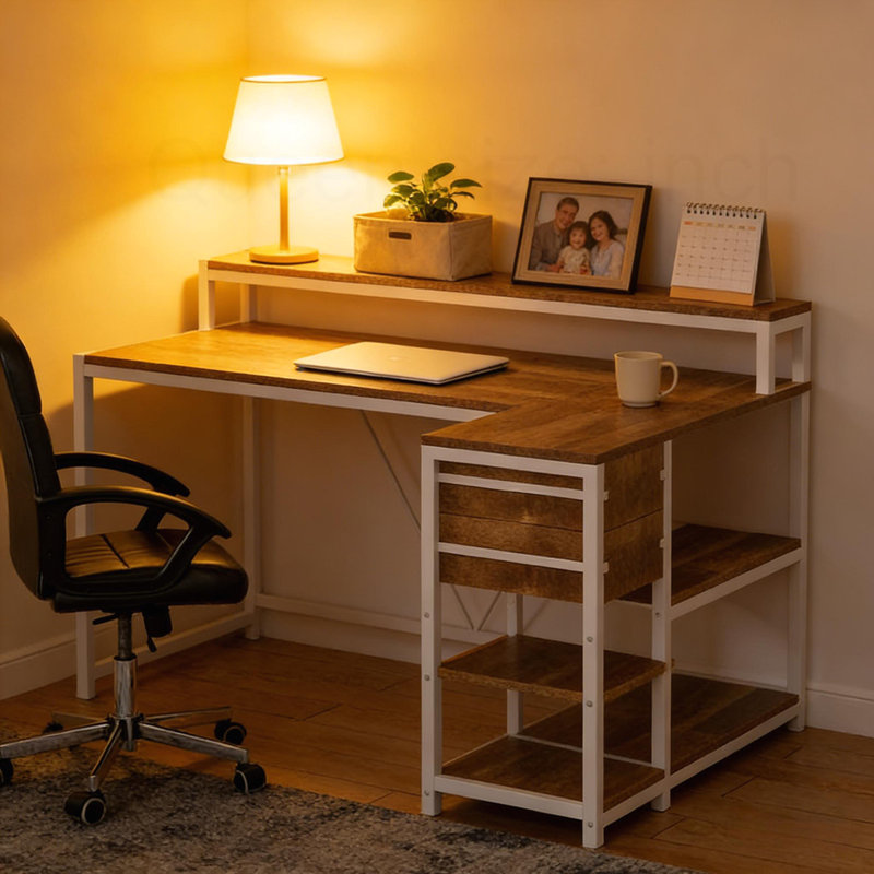 Bureau en L, Chêne
