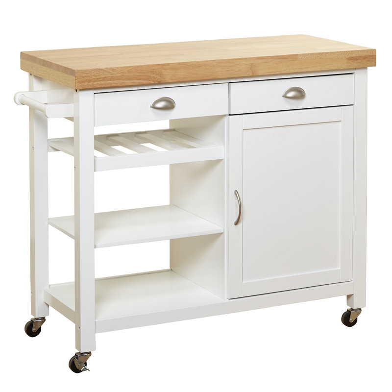 Nathaly 41.5 " W Kitchen Cart, White