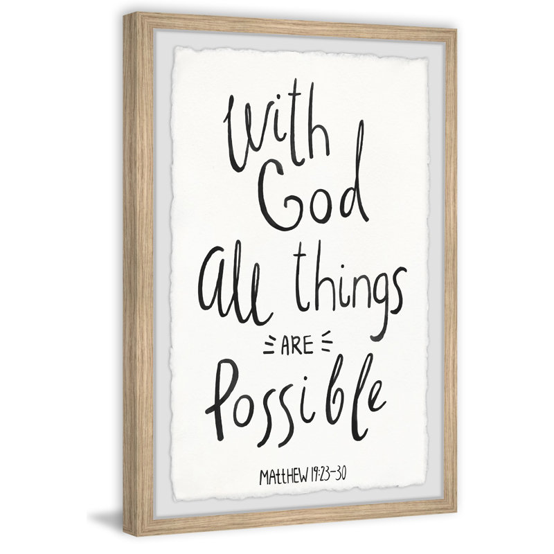 All Is Possible 1 Piece Single Picture Frame Wall Art, 61cm H x 41cm W