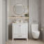 Meuble-lavabo de 30 po avec cadre en bois massif et comptoir de meuble-lavabo autoportant avec lavabo blanc