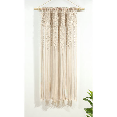 Lush Decor Boho Macrame Textured Cotton Single Curtain Panel