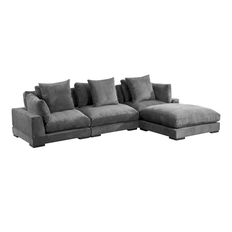 Tumble Modular Chaise Sectional, Gray