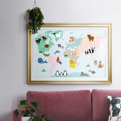 Carte d'un animal encadrée sur papier