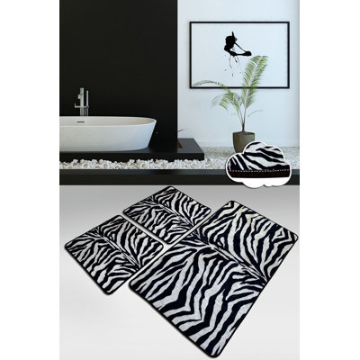 Luxury Bathmat Set (3 Pieces), Soft Antibacterial Polyester, 23.6 x 39.4 inches & 19.7 x 23.6 inches | Non-Slip Underside, 700 g/m² | Machine Washable, Ideal for Bathroom Comfort & Safety