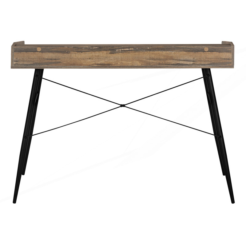 Bureau d'ordinateur avec tablettes de rangement, Brun / Noir