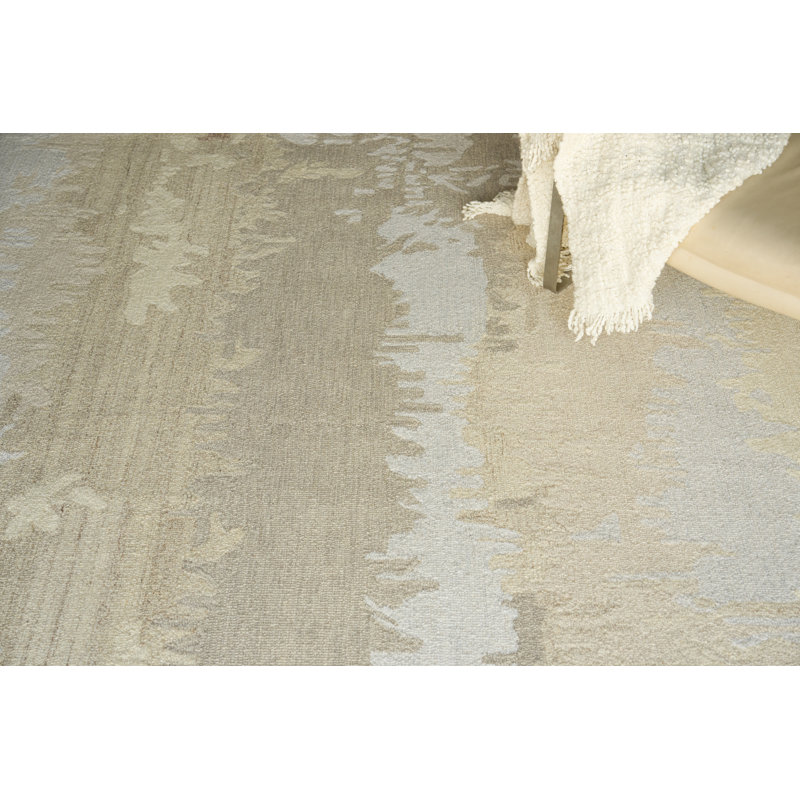 Cove Hand Tufted New Zealand Wool Beige/Silver Area Rug, 6'X9'