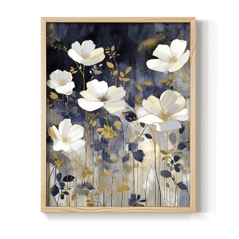 Reproduction encadrée FLORAL Series CCDCLXXVII - bois massif, H 15 po x l 12 po