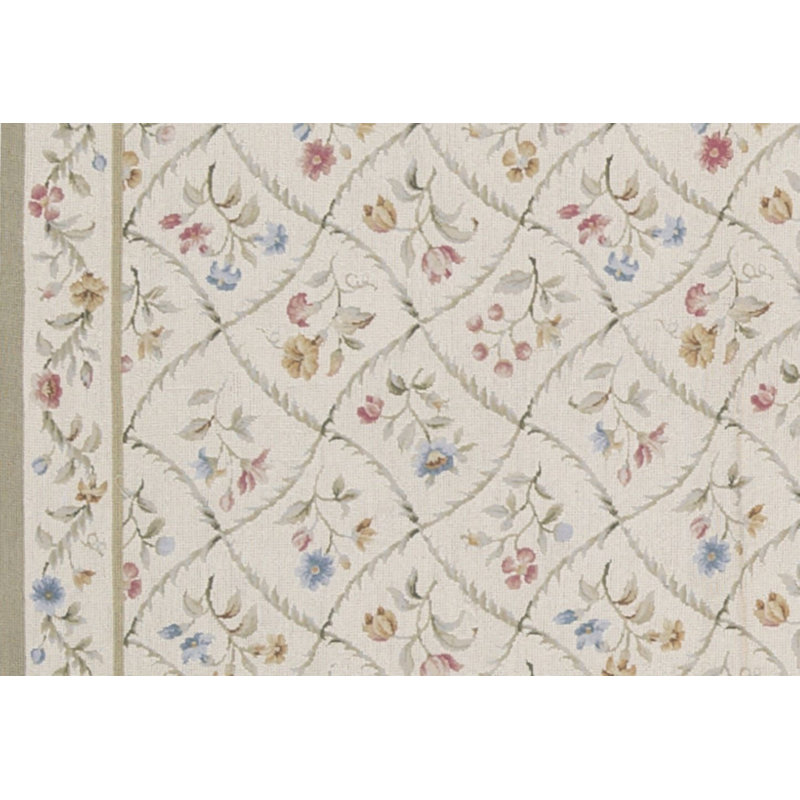 Hand-Knotted High-Quality Beige and Green Area Rug