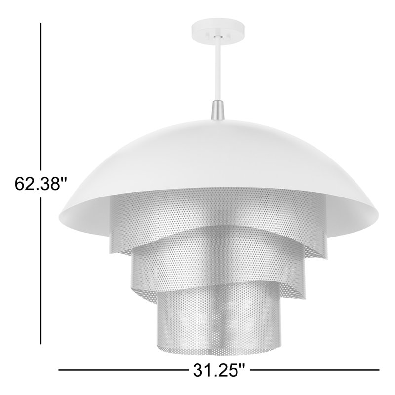 Luminaire suspendu géométrique 1 lumière DEL Sculptural, Blanc