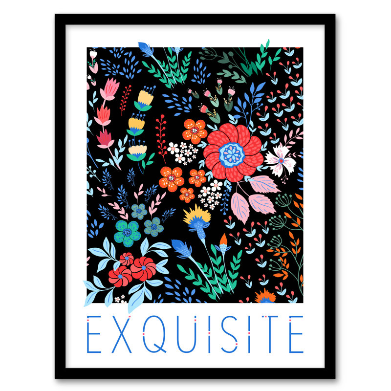 Dark Floral Exquisite - Single Picture Frame Print