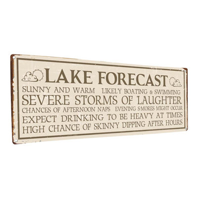 «Lake Forecast Metal Sign» sur métal