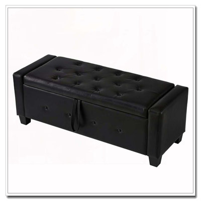 Banc de rangement en similicuir