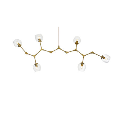 Jarmell 6 - Light Dimmable Sputnik Modern Linear Chandelier