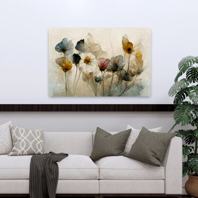 Contemporary Art Abstract Retro Flower Landscape Art