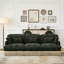 Comfy Chenille Leopard Printing Sofa,Delicate Tassel Edge,Movable Ottomans,Modern Fashion Style-1986374423