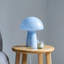 Glass Mushroom Table Lamp, Petite Close Top Jade Stripes-1474287225-1474287207