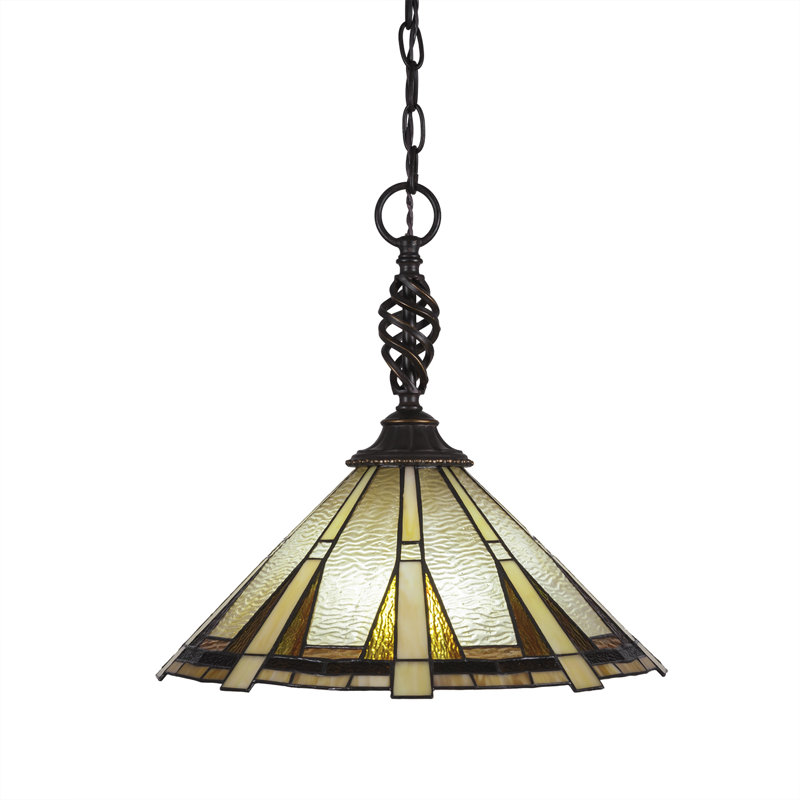 Luminaire suspendu suspendu Elegant présenté en finition granite foncé avec verre Zion 16 po