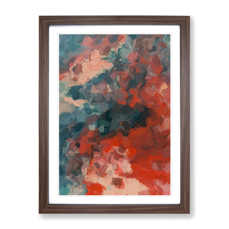 Becoming Abstract - Wall Art, White, 46cm H x 34cm W x 2cm D, Walnut